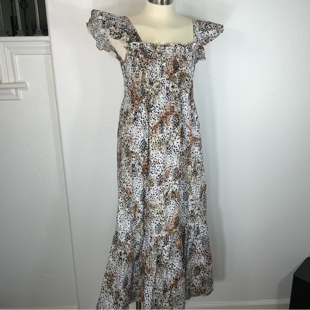 SEA Smocked Maxi Dress Small